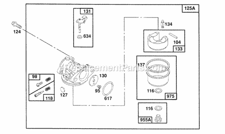 Page D Diagram and Parts List for 126782-0148-01  Briggs and Stratton Engine